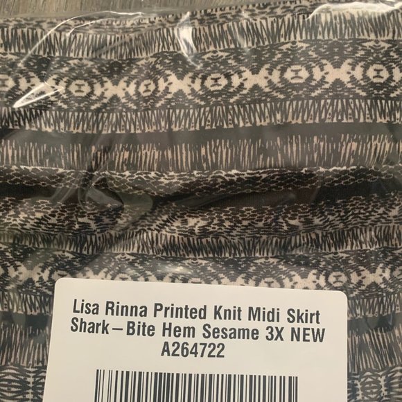 NWT LISA RINNA SHARK BITE HEM MIDI SKIRT 3X - Picture 10 of 10